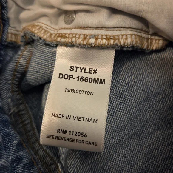 ZENANA Med Wash High Waist Distressed Raw Hem Wide Leg Jeans Women's Size 27 - Picture 13 of 14